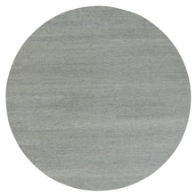 Load image into Gallery viewer, 13&#39;x13&#39; Repose Gray, Soft and Shiny Undyed Wool Hand Knotted, Tone on Tone, Modern Grass Design, Round Oriental Rug FWR479154