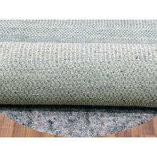 Load image into Gallery viewer, 13&#39;x13&#39; Repose Gray, Soft and Shiny Undyed Wool Hand Knotted, Tone on Tone, Modern Grass Design, Round Oriental Rug FWR479154