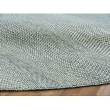 Load image into Gallery viewer, 13&#39;x13&#39; Repose Gray, Soft and Shiny Undyed Wool Hand Knotted, Tone on Tone, Modern Grass Design, Round Oriental Rug FWR479154