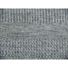 Load image into Gallery viewer, 13&#39;x13&#39; Repose Gray, Soft and Shiny Undyed Wool Hand Knotted, Tone on Tone, Modern Grass Design, Round Oriental Rug FWR479154