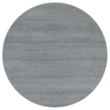 Load image into Gallery viewer, 12&#39;x12&#39; Shower Gray, Modern Undyed Shiny Soft Wool Grass Design, Tone on Tone, Hand Knotted, Round Oriental Rug FWR479166