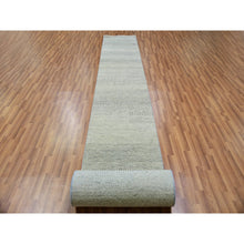 Load image into Gallery viewer, 2&#39;5&quot;x26&#39;3&quot; Revere Pewter Gray, Undyed, Tone on Tone, Extra Soft Wool, Modern Hand Knotted and Grass Design, Oriental XL Runner Rug FWR479304