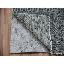 Load image into Gallery viewer, 2&#39;5&quot;x30&#39;3&quot; Gauntlet Gray, Modern Grass Design, Hand Knotted 100% Pure Wool Tone On Tone, Oriental XL Runner Rug FWR479328