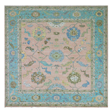 Load image into Gallery viewer, 12&#39;x11&#39;10&quot; Champagne Pink, 100% Wool, Oushak Weave and Design, Hand Knotted, Vegetable Dyes, Square, Oriental Rug FWR479454