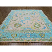 Load image into Gallery viewer, 12&#39;x11&#39;10&quot; Champagne Pink, 100% Wool, Oushak Weave and Design, Hand Knotted, Vegetable Dyes, Square, Oriental Rug FWR479454