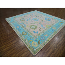 Load image into Gallery viewer, 12&#39;x11&#39;10&quot; Champagne Pink, 100% Wool, Oushak Weave and Design, Hand Knotted, Vegetable Dyes, Square, Oriental Rug FWR479454