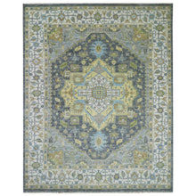 Load image into Gallery viewer, 11&#39;10&quot;x14&#39;9&quot; Gunmetal Gray, Oushak Weave with Heriz Design, 100% Wool, Hand Knotted, Soft to the Touch, Oversized, Oriental Rug FWR479472