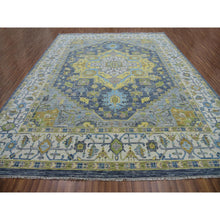 Load image into Gallery viewer, 11&#39;10&quot;x14&#39;9&quot; Gunmetal Gray, Oushak Weave with Heriz Design, 100% Wool, Hand Knotted, Soft to the Touch, Oversized, Oriental Rug FWR479472