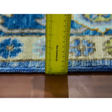 Load image into Gallery viewer, 9&#39;2&quot;x12&#39;2&quot; Denim Blue, Heriz Design, Soft to the Touch, Hand Knotted, 100% Wool, Vegetable Dyes, Oriental Rug FWR479556