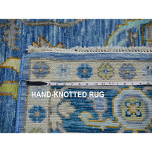 Load image into Gallery viewer, 9&#39;2&quot;x12&#39;2&quot; Denim Blue, Heriz Design, Soft to the Touch, Hand Knotted, 100% Wool, Vegetable Dyes, Oriental Rug FWR479556