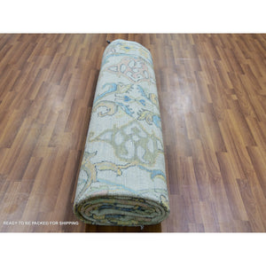 8'10"x11'9" Alabaster White, Hand Knotted, Bijar Garus Design with Pastel Colors, 100% Wool, Oriental Rug FWR479574