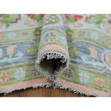 Load image into Gallery viewer, 9&#39;1&quot;x12&#39; Champagne Pink, Soft to the Touch, Heriz Design, Vegetable Dyes, Hand Knotted, 100% Wool, Oriental Rug FWR479580