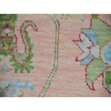 Load image into Gallery viewer, 9&#39;1&quot;x12&#39; Champagne Pink, Soft to the Touch, Heriz Design, Vegetable Dyes, Hand Knotted, 100% Wool, Oriental Rug FWR479580