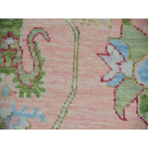 9'1"x12' Champagne Pink, Soft to the Touch, Heriz Design, Vegetable Dyes, Hand Knotted, 100% Wool, Oriental Rug FWR479580