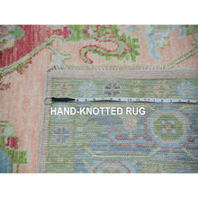 Load image into Gallery viewer, 9&#39;1&quot;x12&#39; Champagne Pink, Soft to the Touch, Heriz Design, Vegetable Dyes, Hand Knotted, 100% Wool, Oriental Rug FWR479580