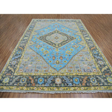 Load image into Gallery viewer, 9&#39;3&quot;x12&#39;5&quot; Steel Blue, Hand Knotted, 100% Wool, Heriz with Bakshaish Design, Lush Pile, Oriental Rug FWR479598