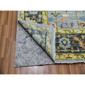 9'3"x12'5" Steel Blue, Hand Knotted, 100% Wool, Heriz with Bakshaish Design, Lush Pile, Oriental Rug FWR479598