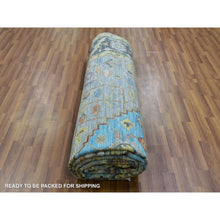 Load image into Gallery viewer, 9&#39;3&quot;x12&#39;5&quot; Steel Blue, Hand Knotted, 100% Wool, Heriz with Bakshaish Design, Lush Pile, Oriental Rug FWR479598