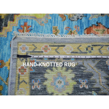 Load image into Gallery viewer, 9&#39;3&quot;x12&#39;5&quot; Steel Blue, Hand Knotted, 100% Wool, Heriz with Bakshaish Design, Lush Pile, Oriental Rug FWR479598