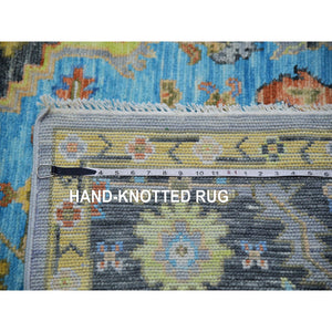 9'3"x12'5" Steel Blue, Hand Knotted, 100% Wool, Heriz with Bakshaish Design, Lush Pile, Oriental Rug FWR479598