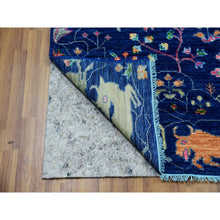 Load image into Gallery viewer, 9&#39;x12&#39; Traditional Royal Blue, Tree of Life Design with Peacock, Animals and Other Birds, Hand Knotted, 100% Wool, Oriental Rug FWR479610