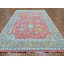 Load image into Gallery viewer, 10&#39;1&quot;x14&#39; Coral Pink, Hand Knotted, Oushak Weave and Design, All Over Leaf Pattern, Thick and Plush, Natural Wool, Oriental Rug FWR479634