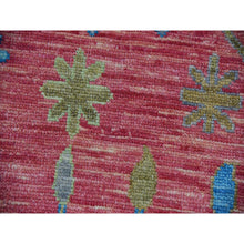 Load image into Gallery viewer, 10&#39;1&quot;x14&#39; Coral Pink, Hand Knotted, Oushak Weave and Design, All Over Leaf Pattern, Thick and Plush, Natural Wool, Oriental Rug FWR479634