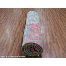 Load image into Gallery viewer, 10&#39;1&quot;x14&#39; Coral Pink, Hand Knotted, Oushak Weave and Design, All Over Leaf Pattern, Thick and Plush, Natural Wool, Oriental Rug FWR479634