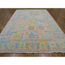 Load image into Gallery viewer, 10&#39;1&quot;x13&#39;9&quot; Rose Pink, Oushak Weave and Design, Hand Knotted, Pure Wool, Thick and Plush, Soft to the Touch, Oriental Rug FWR479646