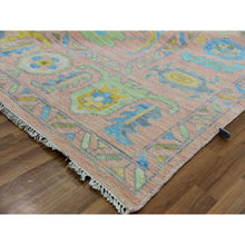 Load image into Gallery viewer, 10&#39;1&quot;x13&#39;9&quot; Rose Pink, Oushak Weave and Design, Hand Knotted, Pure Wool, Thick and Plush, Soft to the Touch, Oriental Rug FWR479646