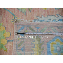 Load image into Gallery viewer, 10&#39;1&quot;x13&#39;9&quot; Rose Pink, Oushak Weave and Design, Hand Knotted, Pure Wool, Thick and Plush, Soft to the Touch, Oriental Rug FWR479646