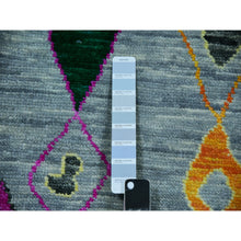 Load image into Gallery viewer, 10&#39;2&quot;x14&#39; Cloud Gray with Colorful Oushak Weave with Moroccan Inspired Design, Hand Knotted, Pure Wool, Substantially Heavy, Oriental Rug FWR479664