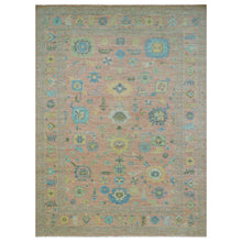 Load image into Gallery viewer, 10&#39;3&quot;x14&#39; Coral Pink, Oushak Weave and Design, Hand Knotted, Pure Wool, Thick and Plush, Oriental Rug FWR479676