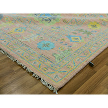 Load image into Gallery viewer, 10&#39;3&quot;x14&#39; Coral Pink, Oushak Weave and Design, Hand Knotted, Pure Wool, Thick and Plush, Oriental Rug FWR479676