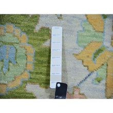 Load image into Gallery viewer, 10&#39;3&quot;x13&#39;10&quot; Powder White, Oushak Weave and Design, All Over Leaf Pattern, Hand Knotted, Pure Wool, Plush and Lush, Oriental Rug FWR479688