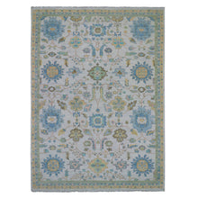 Load image into Gallery viewer, 10&#39;1&quot;x14&#39; Daisy Ivory, Hand Knotted, Oushak Weave and Design, Large Leaf Motif, 100% Wool, Plush and Lush, Oriental Rug FWR479694