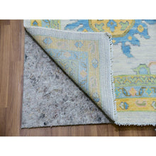 Load image into Gallery viewer, 10&#39;1&quot;x14&#39; Daisy Ivory, Hand Knotted, Oushak Weave and Design, Large Leaf Motif, 100% Wool, Plush and Lush, Oriental Rug FWR479694