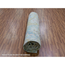 Load image into Gallery viewer, 10&#39;4&quot;x14&#39; Snow Ivory, Bijar Garus Design with Pastel Colors, Thick and Plush, Hand Knotted, Natural Wool, Oriental Rug FWR479706