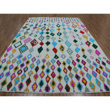 Load image into Gallery viewer, 10&#39;2&quot;x13&#39;9&quot; Daisy Ivory, Oushak Weave with Colorful Moroccan Inspired Design, Lush Pile, Hand Knotted, Pure Wool, Oriental Rug FWR479712