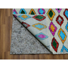 Load image into Gallery viewer, 10&#39;2&quot;x13&#39;9&quot; Daisy Ivory, Oushak Weave with Colorful Moroccan Inspired Design, Lush Pile, Hand Knotted, Pure Wool, Oriental Rug FWR479712