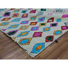 Load image into Gallery viewer, 10&#39;2&quot;x13&#39;9&quot; Daisy Ivory, Oushak Weave with Colorful Moroccan Inspired Design, Lush Pile, Hand Knotted, Pure Wool, Oriental Rug FWR479712