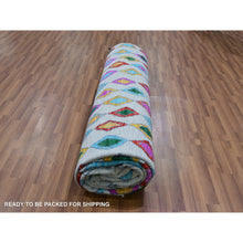 Load image into Gallery viewer, 10&#39;2&quot;x13&#39;9&quot; Daisy Ivory, Oushak Weave with Colorful Moroccan Inspired Design, Lush Pile, Hand Knotted, Pure Wool, Oriental Rug FWR479712