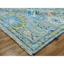 Load image into Gallery viewer, 10&#39;1&quot;x14&#39; Spanish Gray, Pure Wool, Oushak Weave and Design with Deer Figurines, Hand Knotted, Lush and Plush, Oriental Rug FWR479724