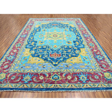 Load image into Gallery viewer, 10&#39;3&quot;x14&#39; Imperial Blue, Colorful Serapi Heriz Design, Hand Knotted, 100% Wool, Thick and Plush, Oriental Rug FWR479736