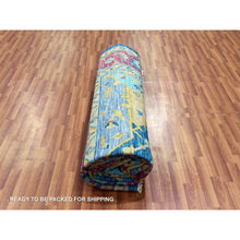 Load image into Gallery viewer, 10&#39;3&quot;x14&#39; Imperial Blue, Colorful Serapi Heriz Design, Hand Knotted, 100% Wool, Thick and Plush, Oriental Rug FWR479736