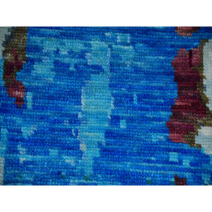 9'10"x13'8" Misty Gray, Colorful Modern Abstract Design, 100% Wool, Hand Knotted, Soft to the Touch, Oriental Rug FWR479766