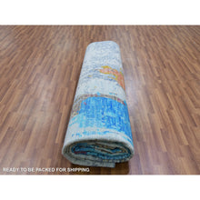 Load image into Gallery viewer, 9&#39;10&quot;x13&#39;8&quot; Misty Gray, Colorful Modern Abstract Design, 100% Wool, Hand Knotted, Soft to the Touch, Oriental Rug FWR479766