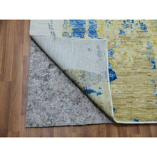 Load image into Gallery viewer, 10&#39;2&quot;x13&#39;8&quot; Powder White, Modern Abstract Design, Hand Knotted, 100% Wool, Lush Pile, Oriental Rug FWR479772