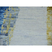 Load image into Gallery viewer, 10&#39;2&quot;x13&#39;8&quot; Powder White, Modern Abstract Design, Hand Knotted, 100% Wool, Lush Pile, Oriental Rug FWR479772