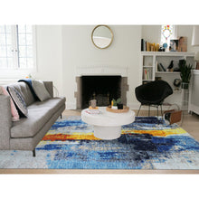 Load image into Gallery viewer, 10&#39;x13&#39;9&quot; Cloud Gray, Colorful Modern Abstract Design, Hand Knotted, Natural Wool, Thick and Plush, Oriental Rug FWR479778